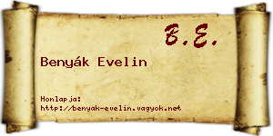Benyák Evelin névjegykártya