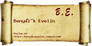 Benyák Evelin névjegykártya